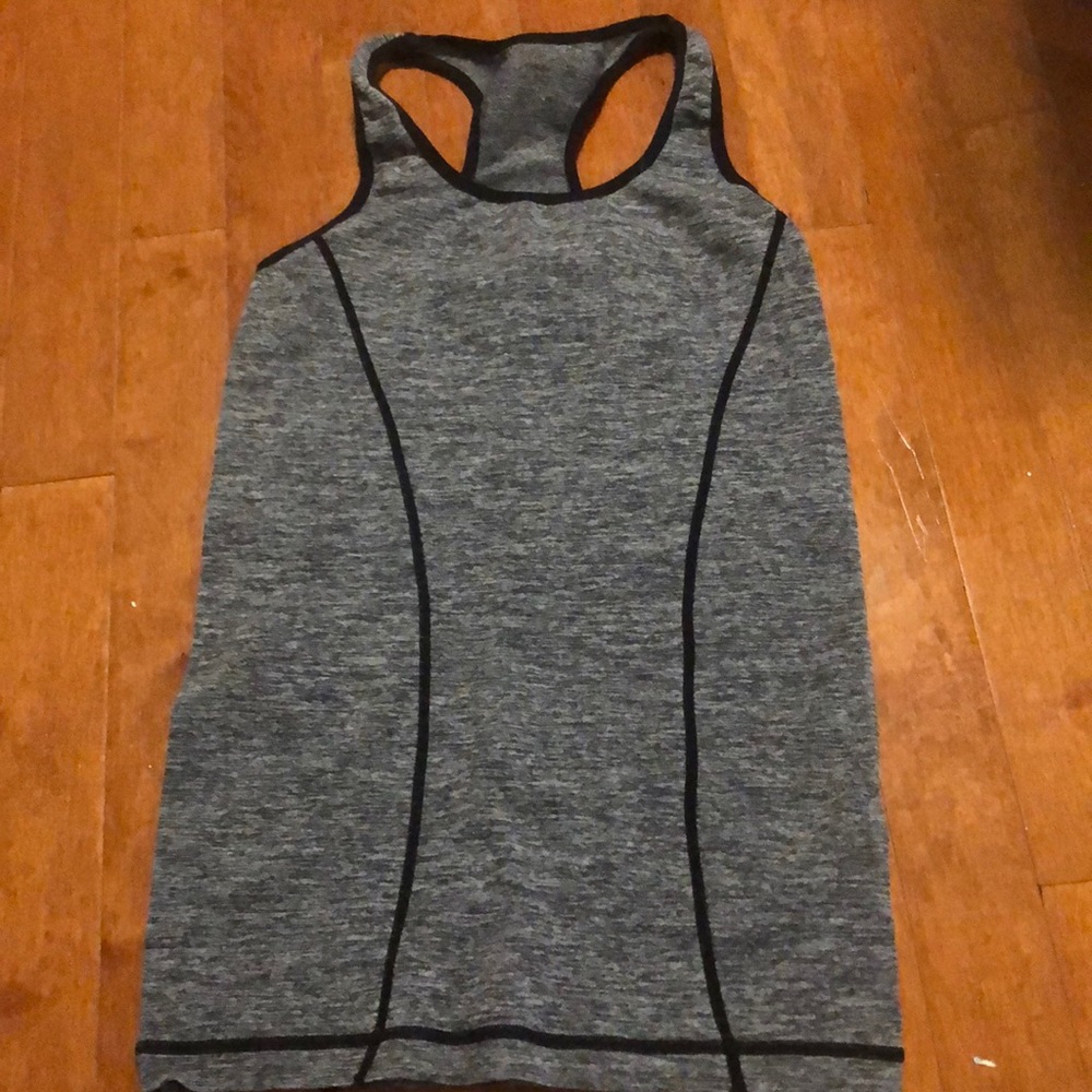 Gray and black athletic tank